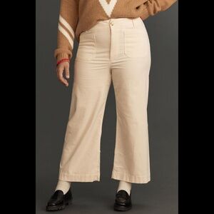 Anthropologie The Colette Cropped Wide-Leg Corduroy Pants by Maeve